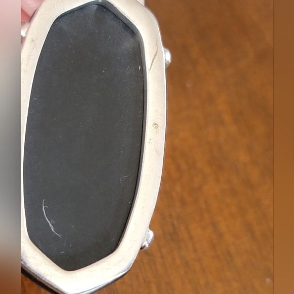 Kendra Scott Esme Earrings Black Silver Tone #860 - Picture 5 of 9